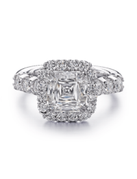 Cushion cut diamond engagement ring with classic setting